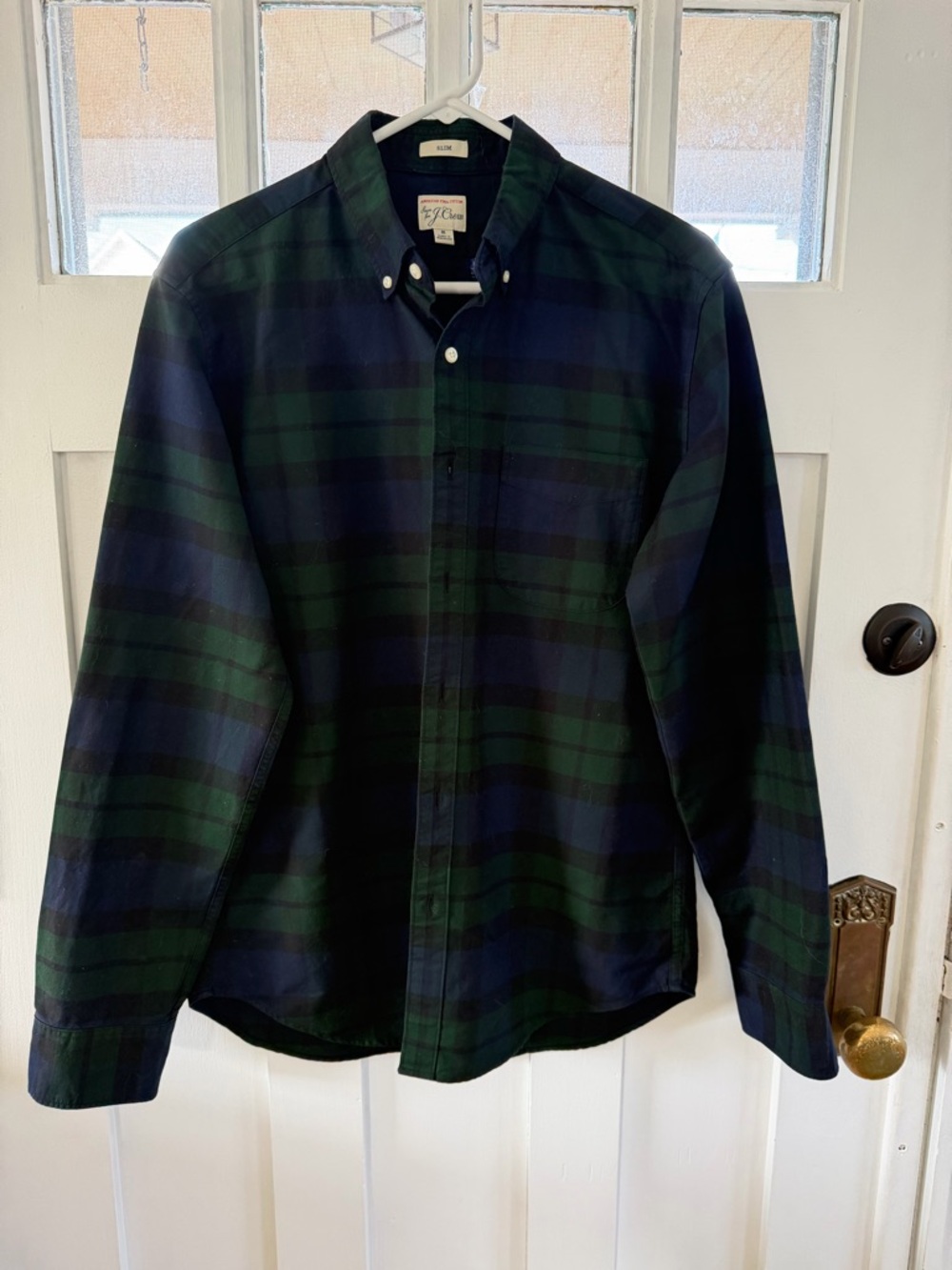 J. Crew Blackwatch Plaid Button-Down Shirt in Navy and Green